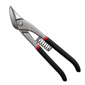 Spring-loaded aviation tin snips in 45-degree angled view isolated on white background KL-SC-SS-013