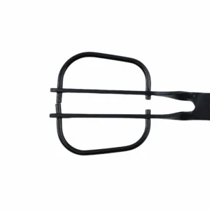 Close-up of black matte garden shears ergonomic wire loop handle isolated on white background, SKU KL-SC-PR-003