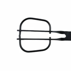 Close-up of black matte garden shears ergonomic wire loop handle isolated on white background, SKU KL-SC-PR-003