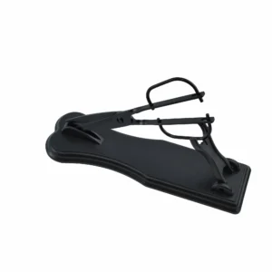 Black matte garden topiary shears displayed on matching black display stand isolated on white background, SKU KL-SC-PR-003