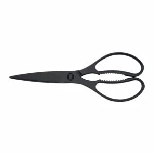 Black stainless steel kitchen scissors isolated on white background KL-SC-TI-001