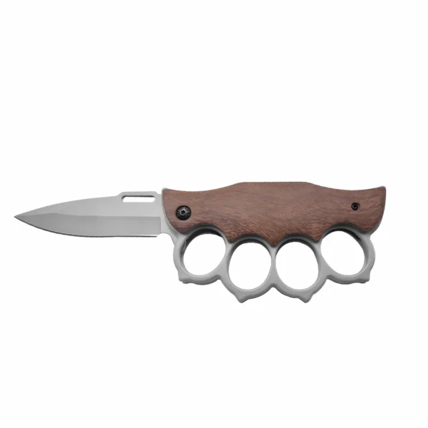 brass-knuckle-folding-knife-wood-handle