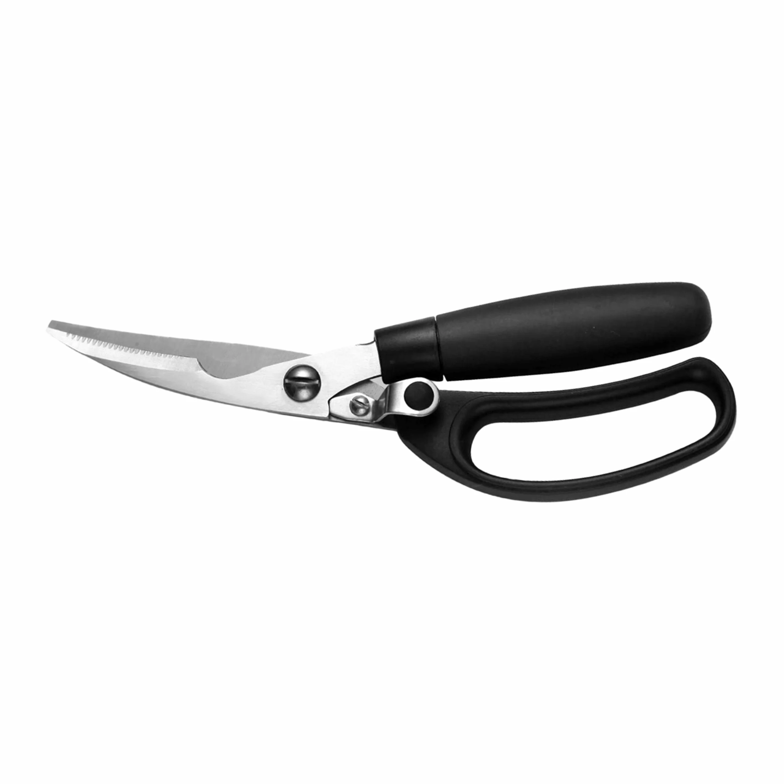 Heavy duty kitchen scissors with ergonomic handles isolated on white background KL-SC-KT-002