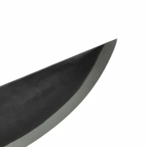Hand forged high carbon steel cleaver knife blade detail isolated on white background KL-KN-HC-002