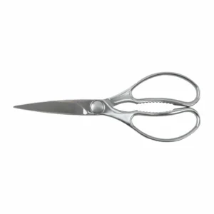 Mirror polished stainless steel kitchen scissors isolated on white background KL-SC-PR-006