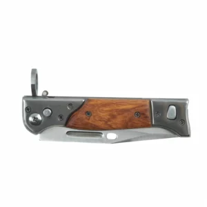 Soviet military inspired pocket knife closed into its handle isolated on white background KL-OD-SS-002