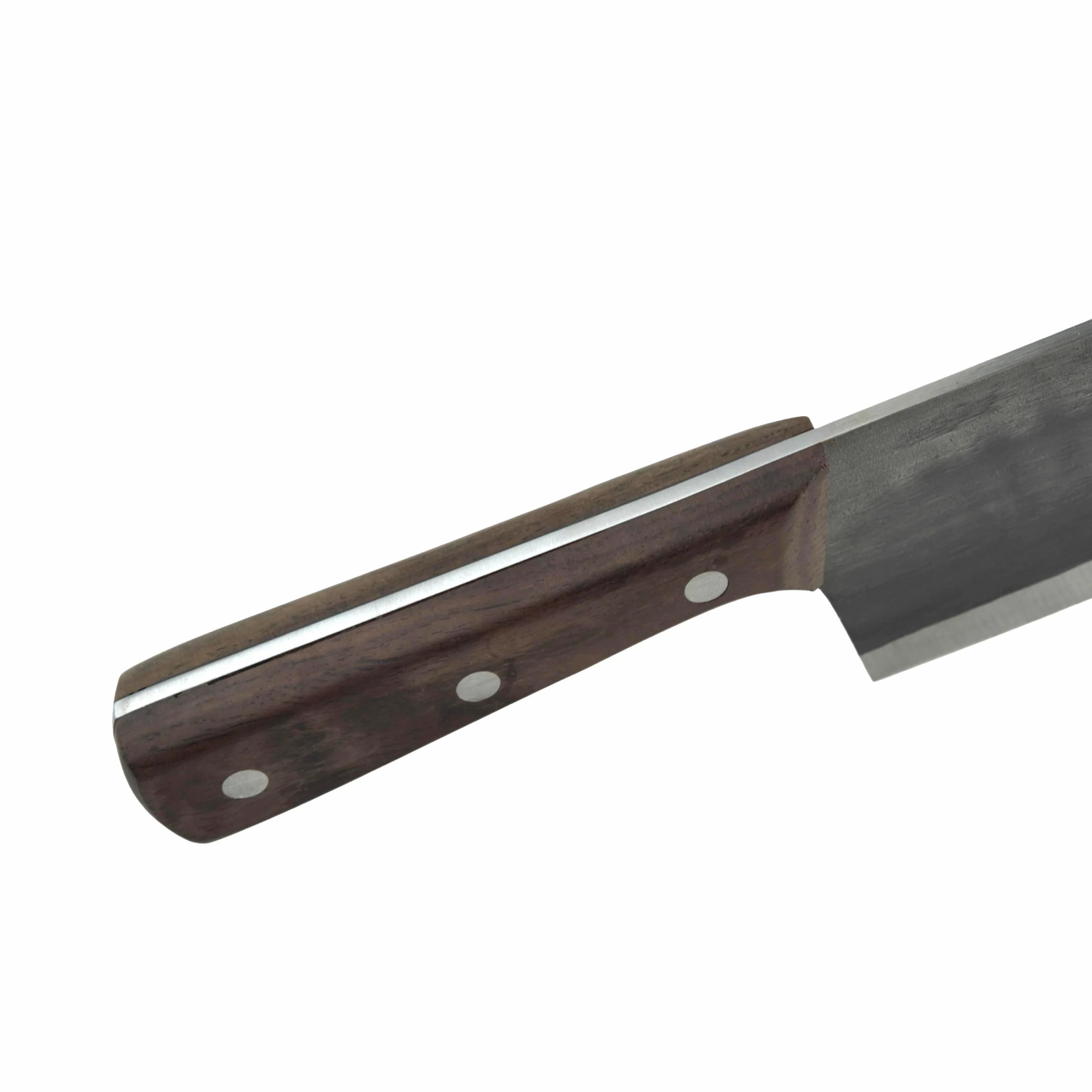 Full tang rosewood handle with three rivets on white background KL-KN-HC-002