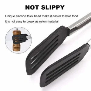 Close-up of thick non-slip silicone tong heads grasping an object isolated on white background KL-KA-TG-002