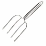 Stainless steel 4-prong turkey carving meat fork isolated on white background KL-KA-BBQ-006