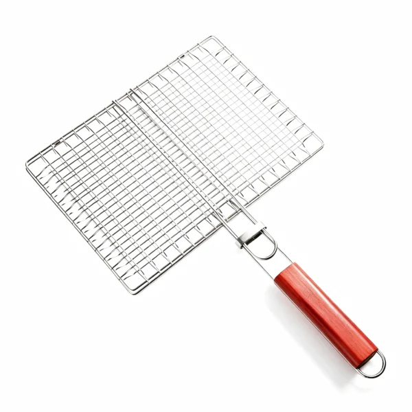 stainless-steel-bbq-grill-basket-wooden