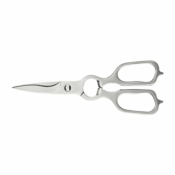 Detachable stainless steel kitchen scissors isolated on white background, KL-SC-PR-012.