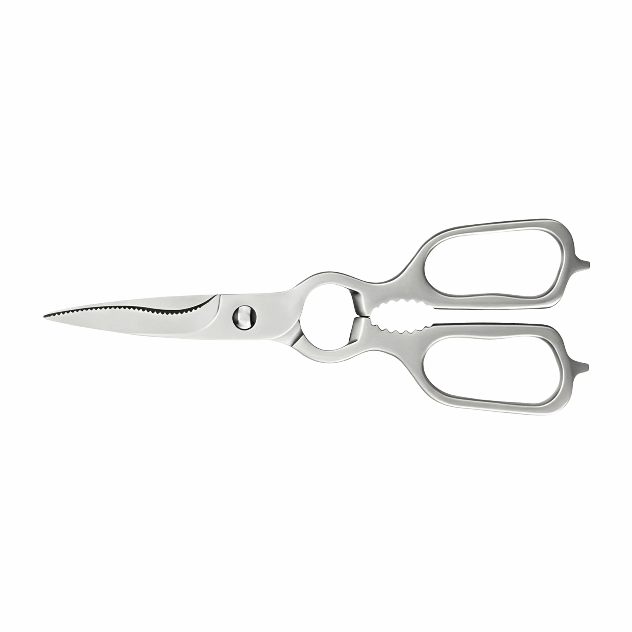 Detachable stainless steel kitchen scissors isolated on white background, KL-SC-PR-012.