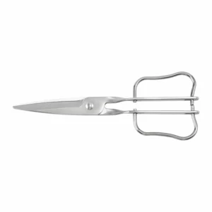 All stainless steel garden scissors with square loop handles isolated on white background, SKU KL-SC-PR-002