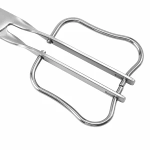 Close-up of garden scissors unique square loop wire handles isolated on white background, SKU KL-SC-PR-002