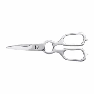All-metal stainless steel kitchen scissors with bottle opener isolated on white background KL-SC-PR-005