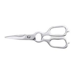 All-metal stainless steel kitchen scissors with bottle opener isolated on white background KL-SC-PR-005