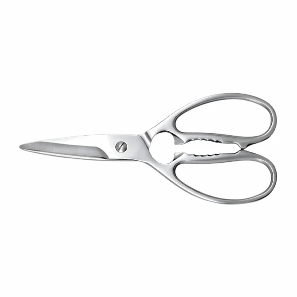 All-metal stainless steel kitchen scissors isolated on white background KL-SC-PR-010