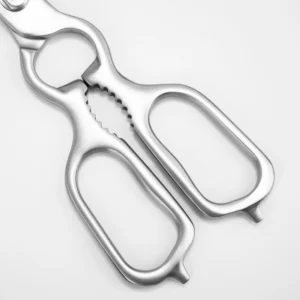 rgonomic brushed stainless steel handle and bone cracker detail isolated on white background KL-SC-PR-005