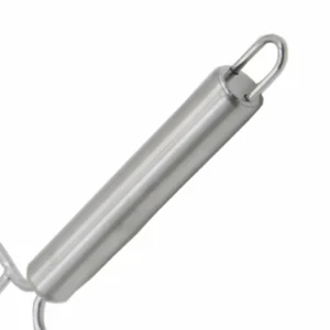 Stainless steel turkey carving fork cylindrical handle close up isolated on white background KL-KA-BBQ-006