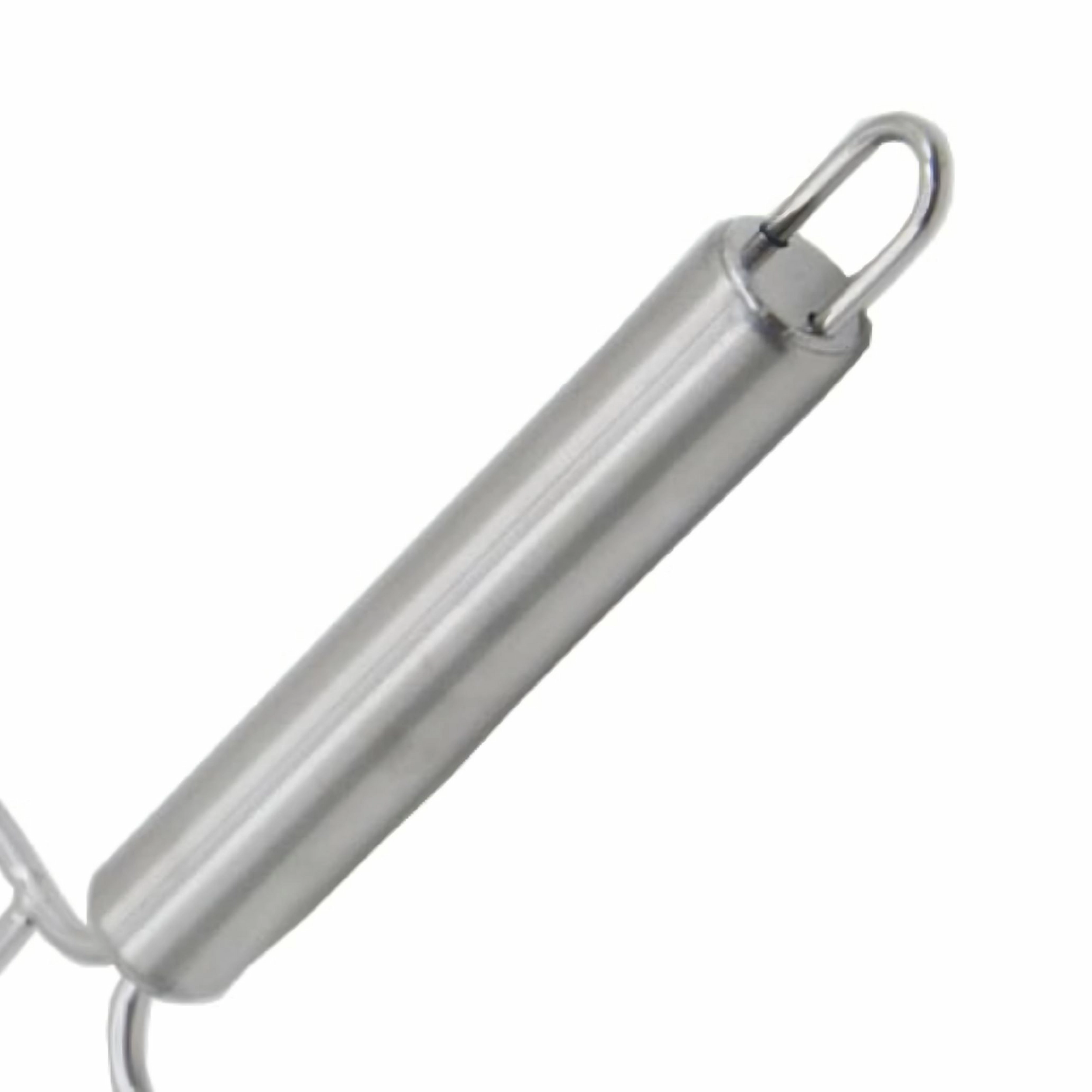 Stainless steel turkey carving fork cylindrical handle close up isolated on white background KL-KA-BBQ-006