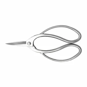 Stainless steel nail scissors with precision curved blades isolated on white background KL-SC-SS-010