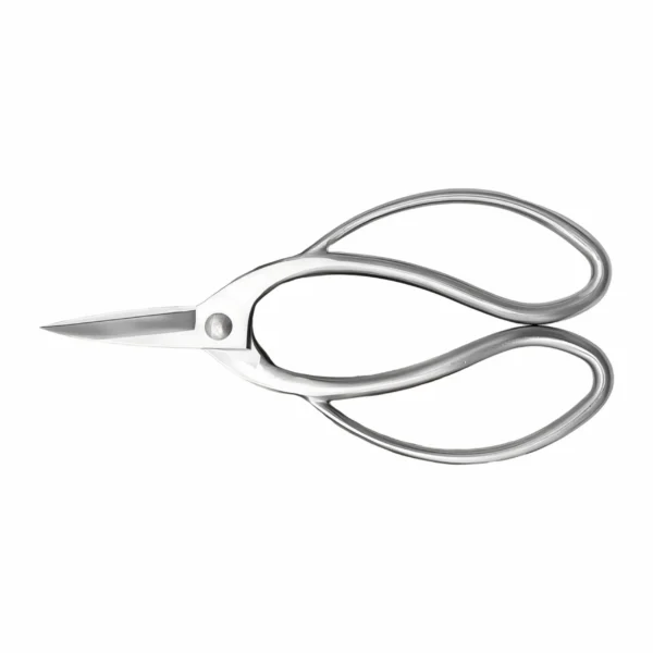 Stainless steel nail scissors with precision curved blades isolated on white background KL-SC-SS-010