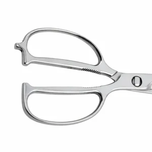 ll-metal open-loop handles with serrated bone cracker on poultry shears isolated on white background KL-SC-SS-008