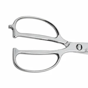 ll-metal open-loop handles with serrated bone cracker on poultry shears isolated on white background KL-SC-SS-008