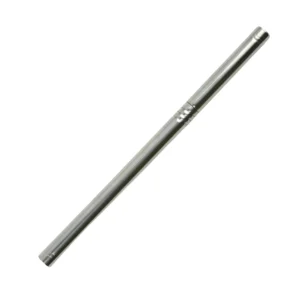 Stainless steel tactical pen knife with hidden blade enclosed in sleek tube sheath isolated on white background, KL-OD-SS-001.