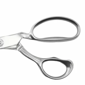 Professional tailor scissors ergonomic handle detail isolated on white background, SKU KL-SC-TC-003