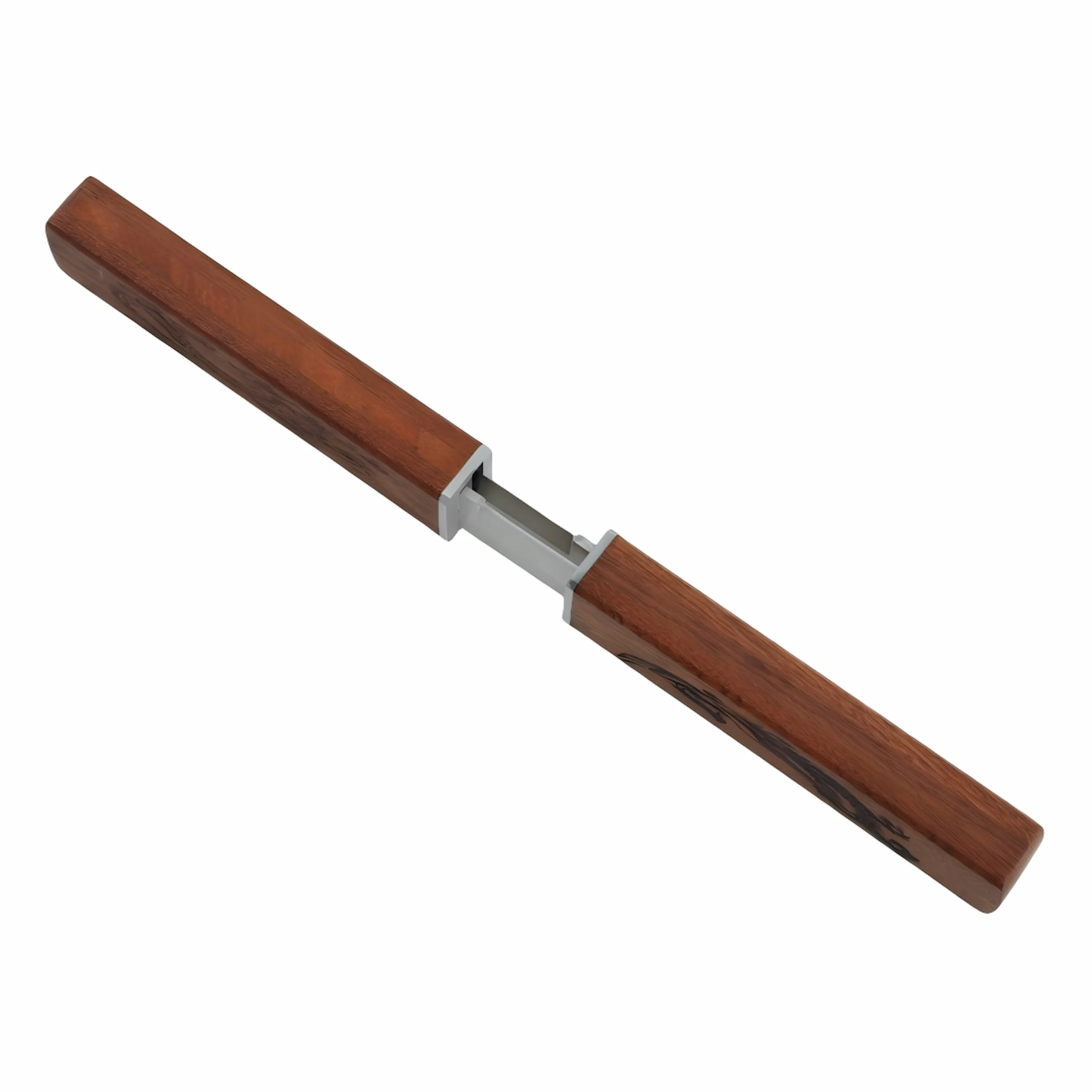 Top view of 2-piece wood carving knife set joined by their handles, isolated on white background. KL-OD-SS-017